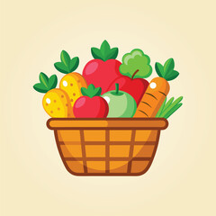 Fresh Basket Vegetables for Healthy.