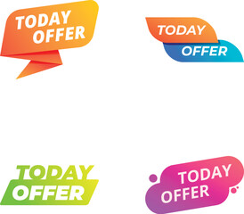 Set of vibrant, eyecatching today offer banner designs suitable for sales promotions