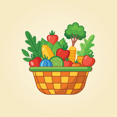 Fresh Basket Vegetables for Healthy.
