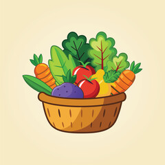 Fresh Basket Vegetables for Healthy.