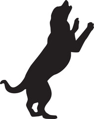 Dog silhouette vector art illustration. Black silhouette vector design.