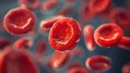 Fototapeta premium close-up of red blood cells floating in the bloodstream