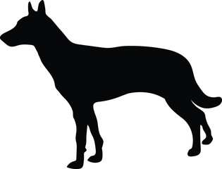 Dog silhouette vector art illustration. Black silhouette vector design.