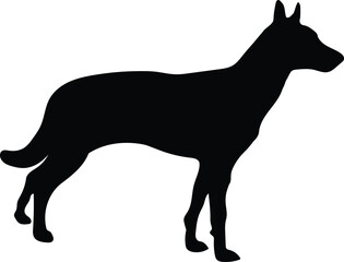 Obraz premium Dog silhouette vector art illustration. Black silhouette vector design.