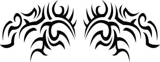 Black decorative tribal body tattoo design vector