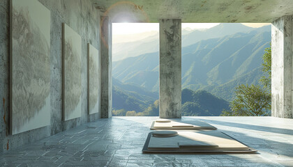 Modern meditation room with harmonious design