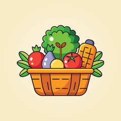 Fresh Basket Vegetables for Healthy.