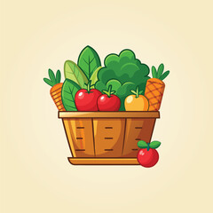 Fresh Basket Vegetables for Healthy.