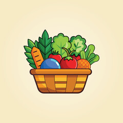 Fresh Basket Vegetables for Healthy.
