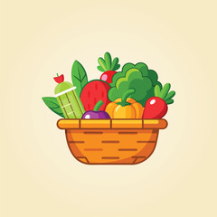 Fresh Basket Vegetables for Healthy.