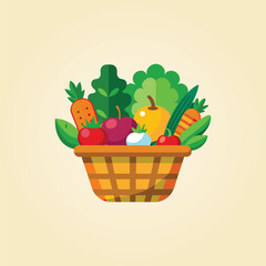 Fresh Basket Vegetables for Healthy.