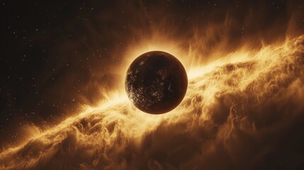 Obraz premium Planet with Star Background