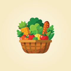 Fresh Basket Vegetables for Healthy.