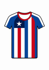 USA Sports Jersey Vector Template - Round Neck Raglan T-Shirt Design for Cricket, Soccer, Volleyball, Rugby - American Theme Front and Back View