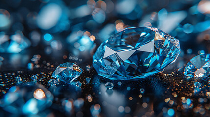 Blue diamonds on a black rock 9