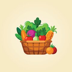 Fresh Basket Vegetables for Healthy.
