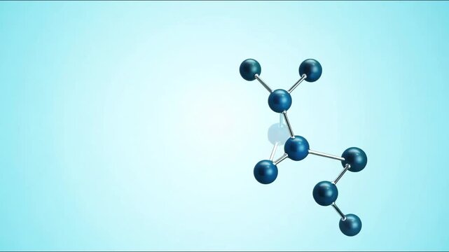 Detailed polymer molecule animation, perfect for explaining polymer chemistry. For academic, industrial training materials.. Close-up of polymer molecular structure, for chemistry-related content