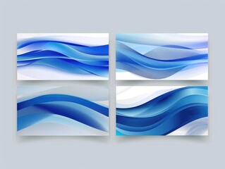 Fototapeta premium Blue wave banners