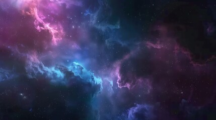 Cosmic Nebula with Stars and Nebular Clouds