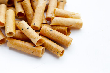 Thai snack, crispy coconut rolls