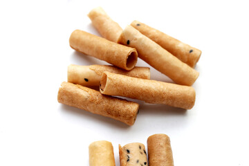 Thai snack, crispy coconut rolls