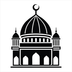 The best green mosque dome islamic ramadan black vector