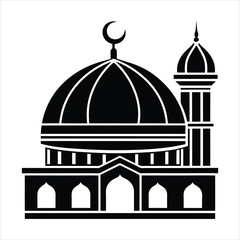 The best green mosque dome islamic ramadan black vector
