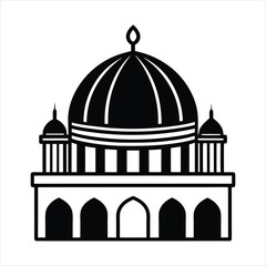 The best green mosque dome islamic ramadan black vector
