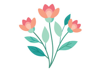 floral flowers minimal isolated flat vector pro collection illustration on white background.