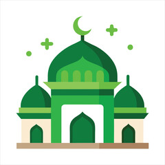 The best green mosque dome islamic ramadan color art vector