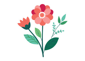 floral flowers minimal isolated flat vector pro collection illustration on white background.