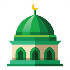 The best green mosque dome islamic ramadan color art vector