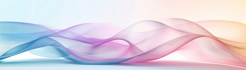 Abstract colorful waves create a serene and soft atmosphere, perfect for backgrounds or creative design projects.