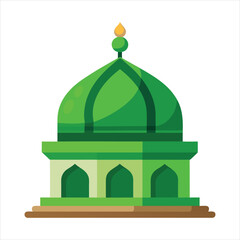 The best green mosque dome islamic ramadan color art vector