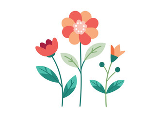 floral flowers minimal isolated flat vector pro collection illustration on white background.