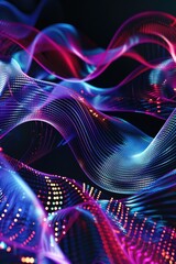 Close-up of colorful light wave