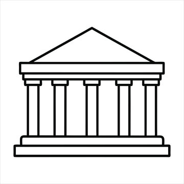 recommend clip art: The theater building with columns line art vector
