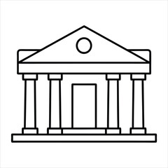 The theater building with columns line art vector