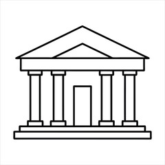 Fototapeta premium The theater building with columns line art vector