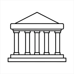 The theater building with columns line art vector