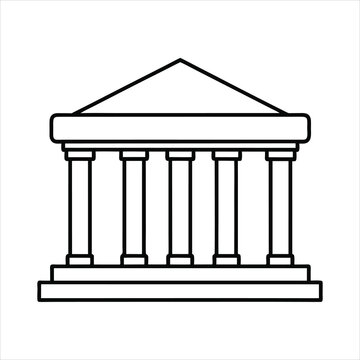 recommend clip art: The theater building with columns line art vector