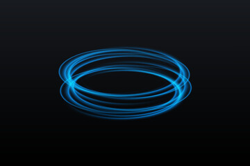 Naklejka premium Neon ring. Glowing circle. Glow effect. Round light frame. abstract light lines of movement and speed. Abstract light lines of movement and speed. light green ellipse.