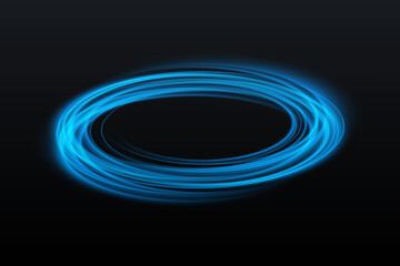 Neon ring. Glowing circle. Glow effect. Round light frame. abstract light lines of movement and speed. Abstract light lines of movement and speed. light green ellipse.