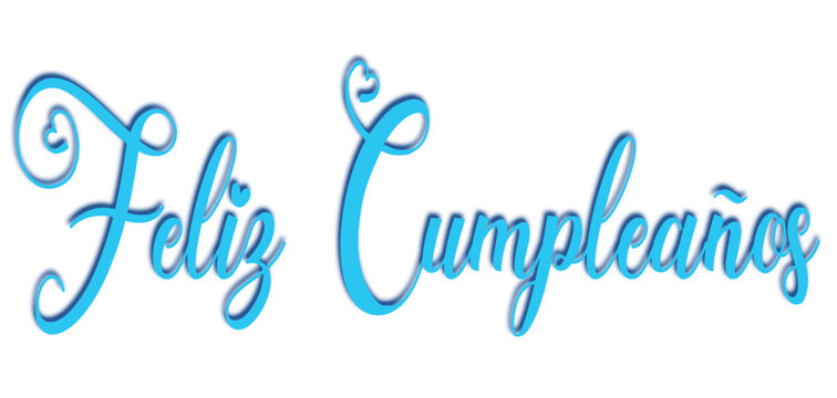 Feliz cumplea&ntilde;os - buon compleanno testo scritto in spagnolo - Lettere per banner, auguri, biglietto, poster, regalo, cricut, sublimazione, scrapbooking, tag, colore azzurro
