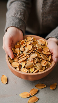 person holding seeds