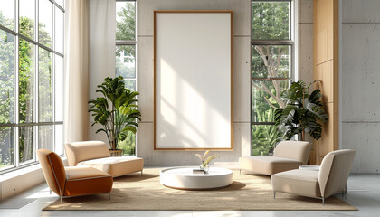 Modern meeting lounge elegant touches with empty frame