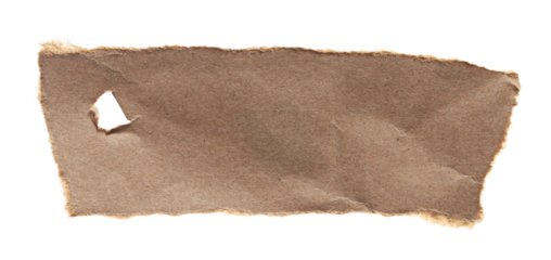 Blank ripped cardboard price tag with hole isolated on white 