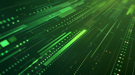 Futuristic green digital tech background with glowing lines, showing innovation and cybernetic design
