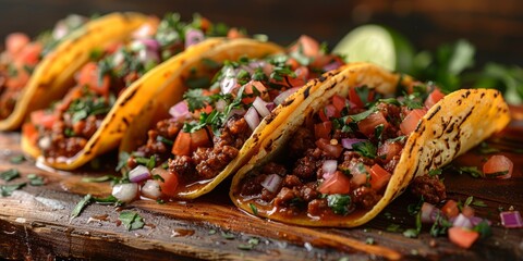 National Taco Day delicious tacos with toppings, October 4th