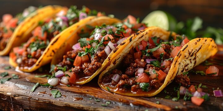 National Taco Day delicious tacos with toppings, October 4th